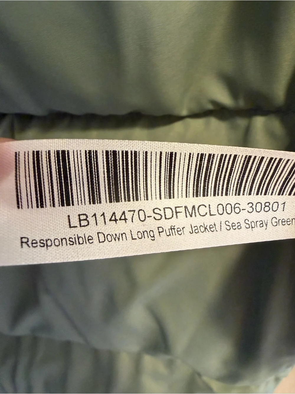Quince Responsible Down Long Puffer Jacket Sea Spray Green Size Small - Picture 14 of 15